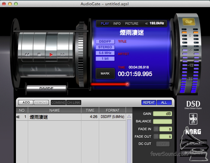 以 Audiogate 測試,成功出到 192kHz