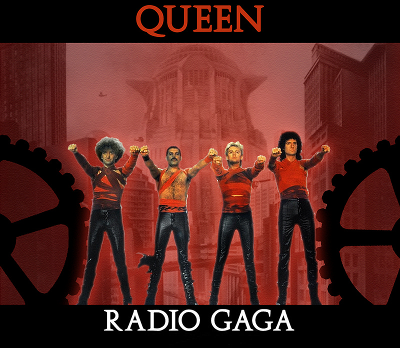 《Radio Ga Ga》談的是諷刺資訊泛濫,但都是沒意義千篇一律的廢話。