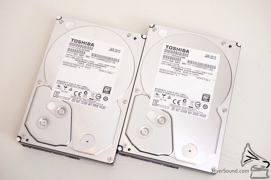 以兩隻東芝3.5吋HDD使用