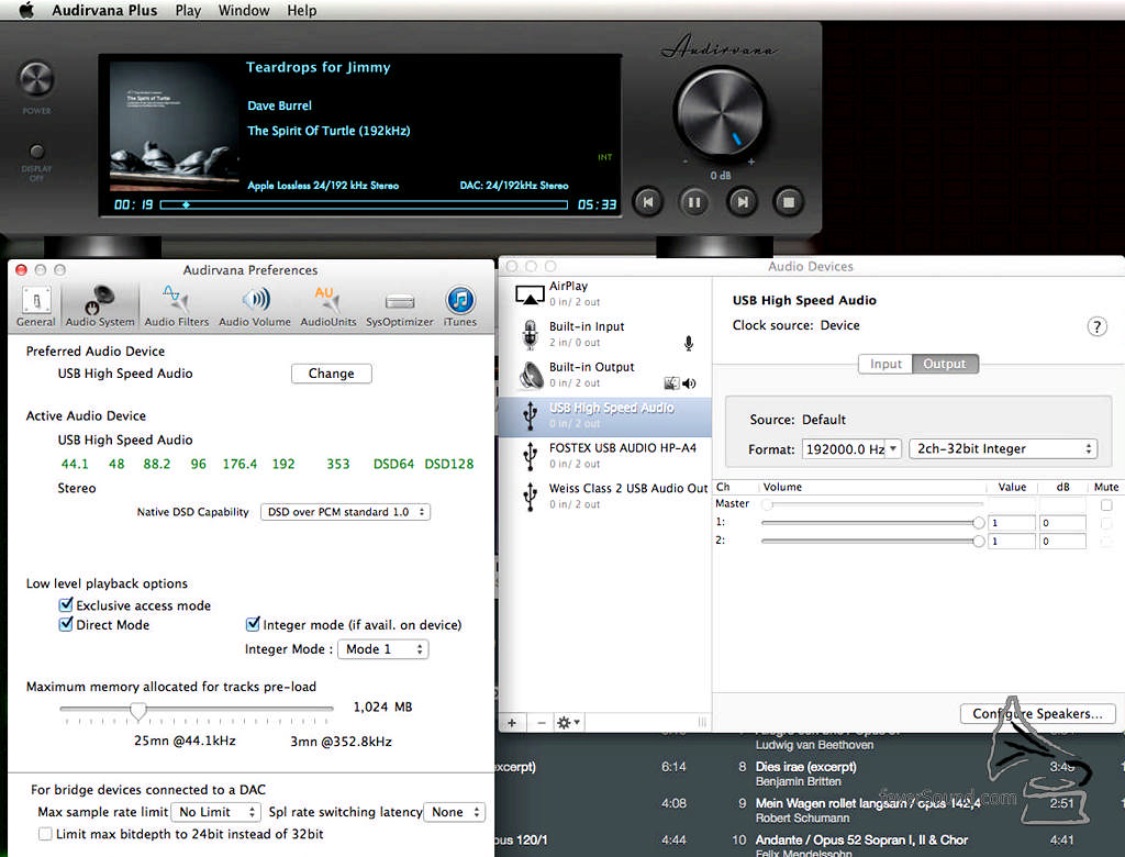 OS X 隨插即用,支援 DSD128