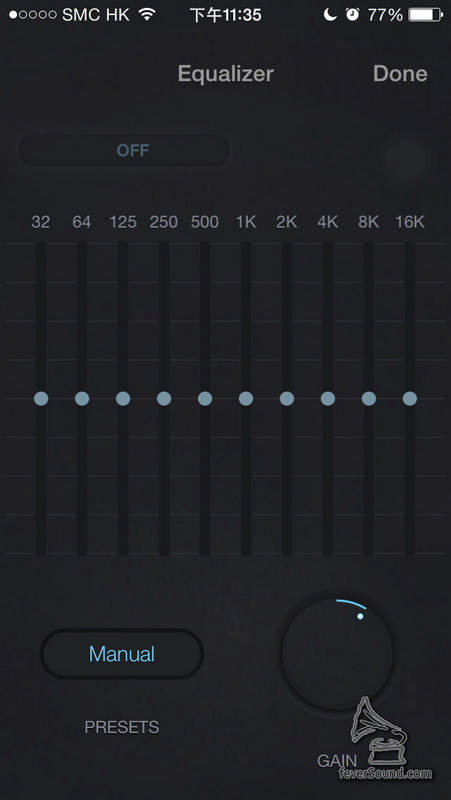 iAudiogate支援手調EQ