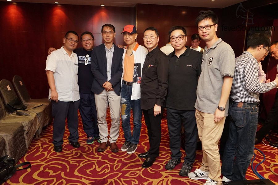 左起:Hiendy 鎗王、香港中樂團錢國偉、現代音像Andy、葉振棠、MS Power Simon、BO Acoustic Owen、Hiendy 朱賓