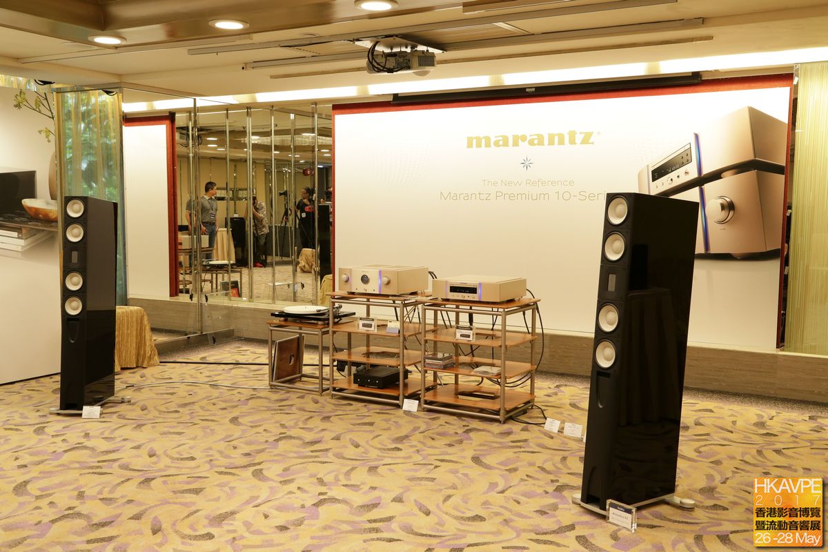 Marantz展房中除了有旗艦西裝SA-10及PM-10之外,還有丹麥Raidho Acoustic的揚聲器